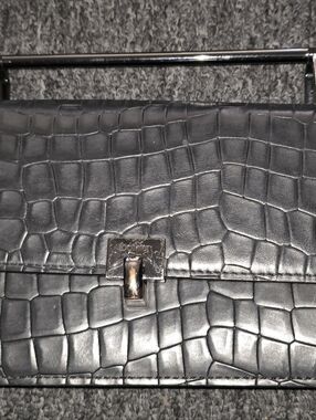 Botkier Croc-Embossed Top Handle Shoulder Bag in Black